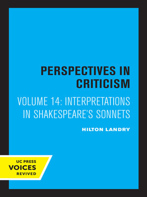 cover image of Interpretations in Shakespeare's Sonnets